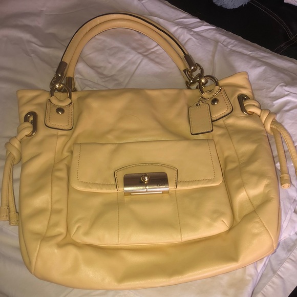 Coach Handbags - Coach purse butter nut yellow leather New !